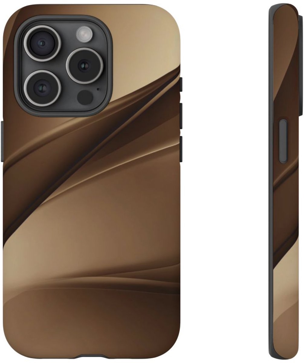 Abstract Bruin Kleurverloop Ontwerp – Telefoonhoesje Geschikt voor iPhone 15 Pro