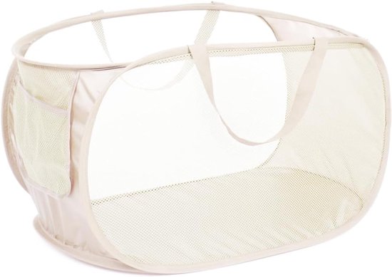 2 Pièces Paniers à Linge Pliables Pop Up Maille Lavage Panier à Linge