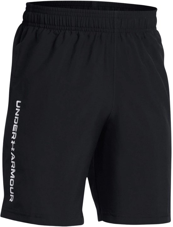Under Armour UA Tech Woven Wordmark Short-BLK Jongens Sportbroek - Zwart - Wit