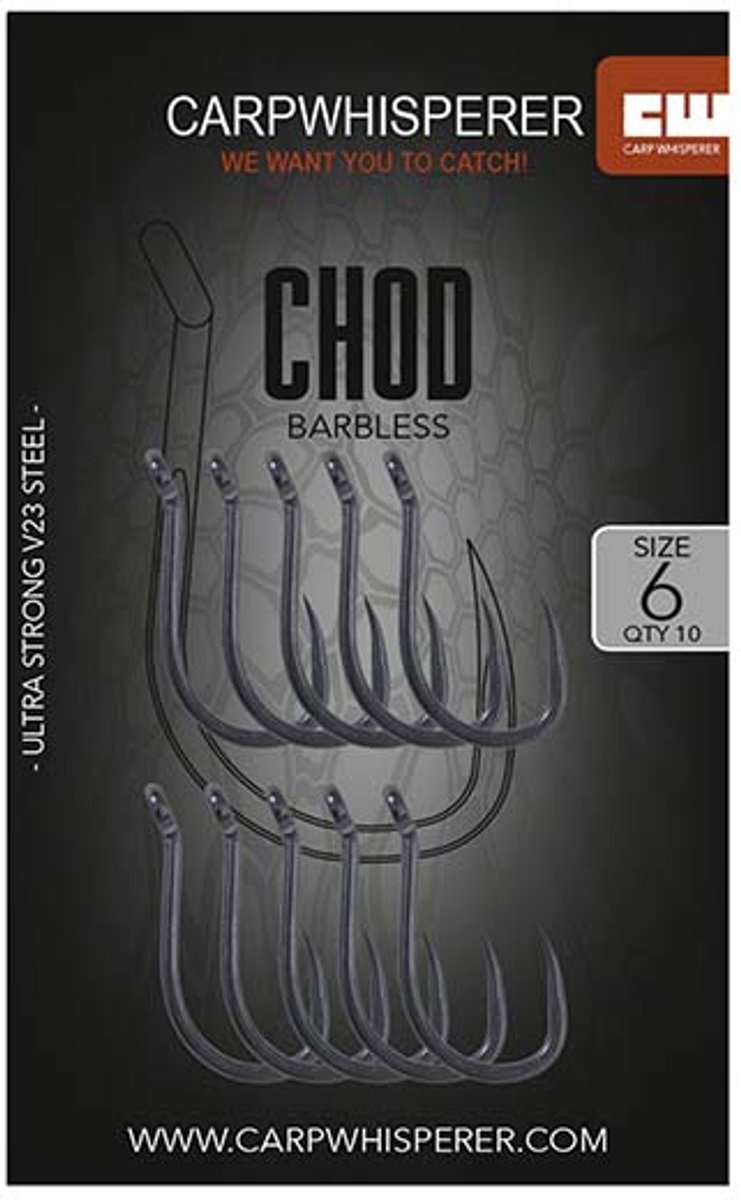 Carp Whisperer - Chod Haak - 10 stuks - Haak Maat: 8 - Micro Barb