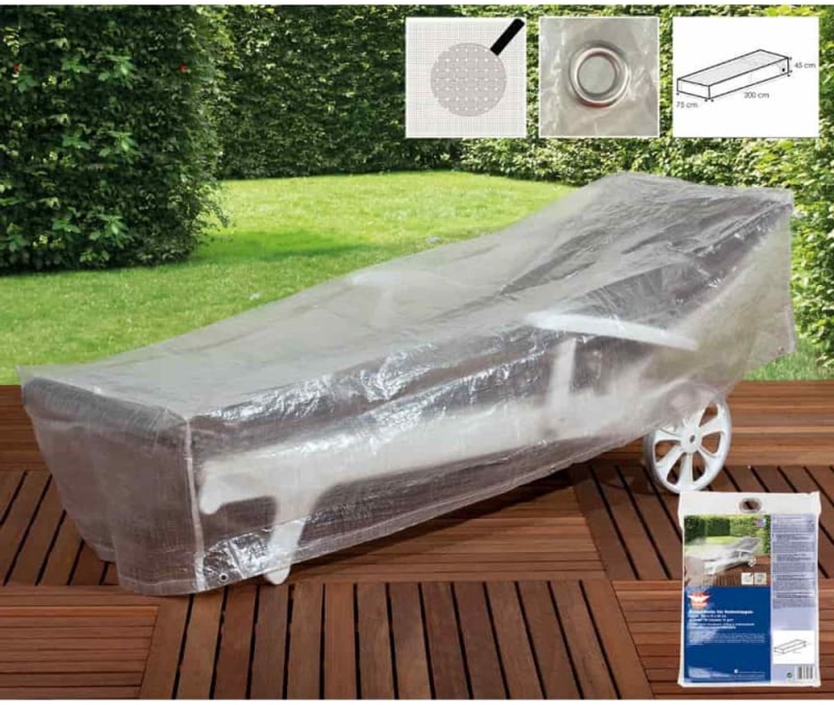 Beschermhoes Ligstoel Transparant 200x75x45cm