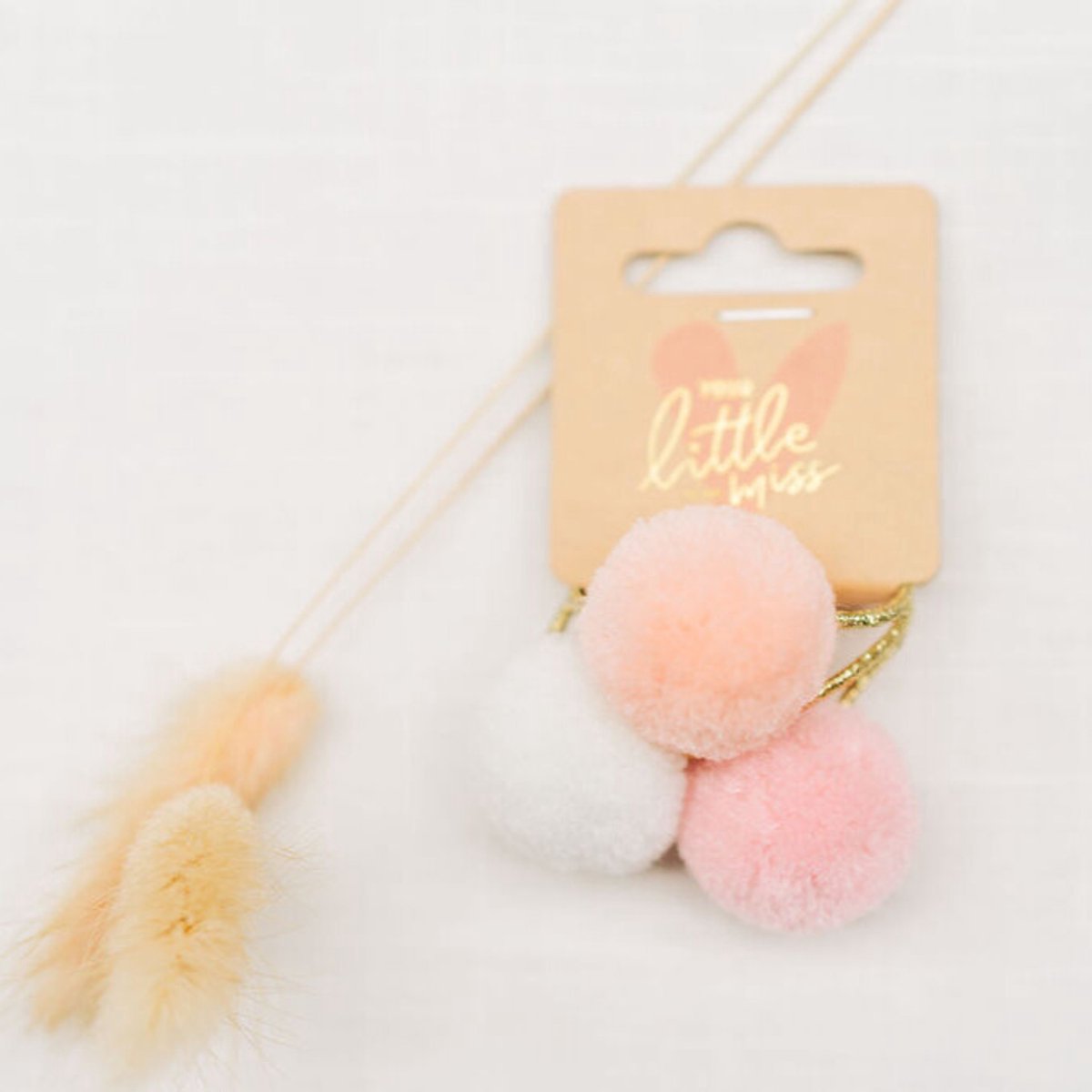 Basic haarelastiekjes met pompoms - blossom