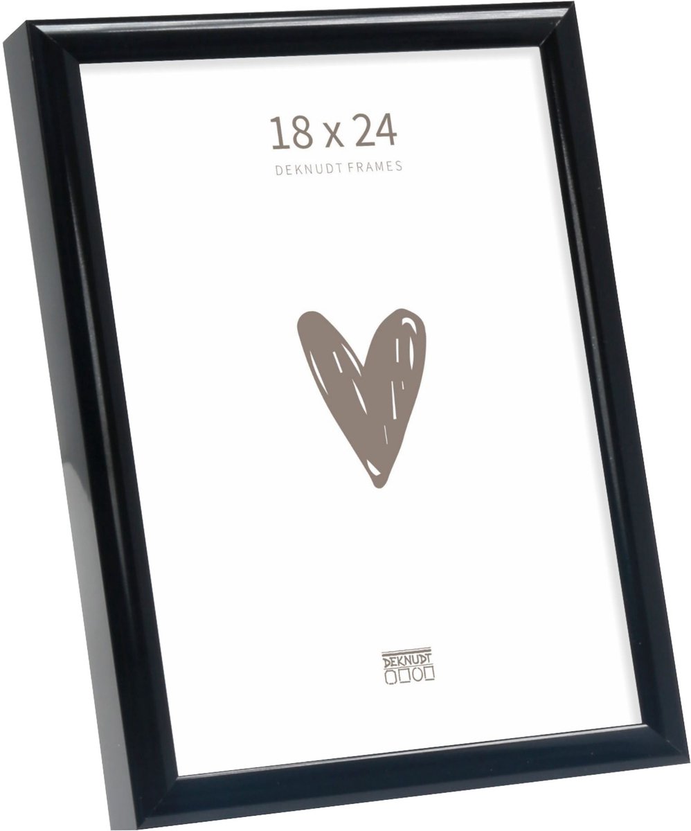 Deknudt Frames fotolijst S027S2 - glanzend zwart aluminium - 18x24 cm