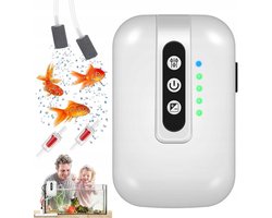 Kleine zuurstofpomp voor aquariums - Multifunctionele luchtpomp voor aquariums - Twee werkstanden - Instelbaar luchtvolume - Geschikt voor buitenaquaria voor vissen - Geschikt voor aquaria van 30-100 liter