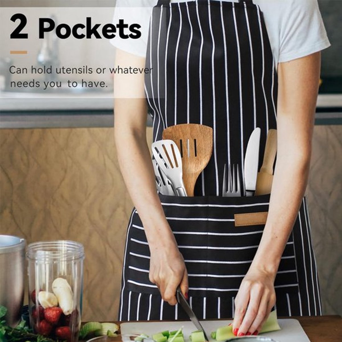 Keukenschort - 2 Stuks - Professioneel Kookschort - Horeca Sloof - Pottenbakken Schort - BBQ Schort - Verfschort - Timmermansschort - voor Dames en Heren - 2 Praktische Grote Zakken - Apron - voor BBQ, Koken en Ambachtelijk Werk - Zwart en Grijs — cadeau in Kookcadeaus - foto 7