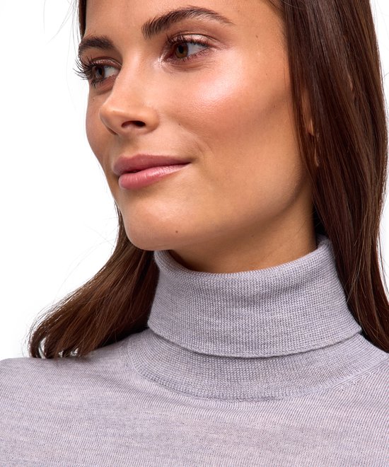 Pull à col roulé FALKE Favorites X-Fine en laine douce et chaude pour femme, gris - taille M