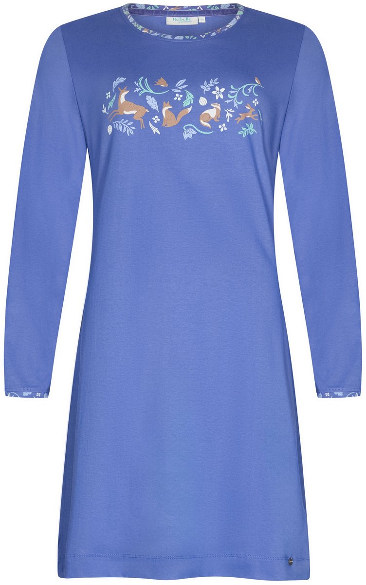Rebelle Nachthemd - Forest Animals - Bio Katoen - Blauw