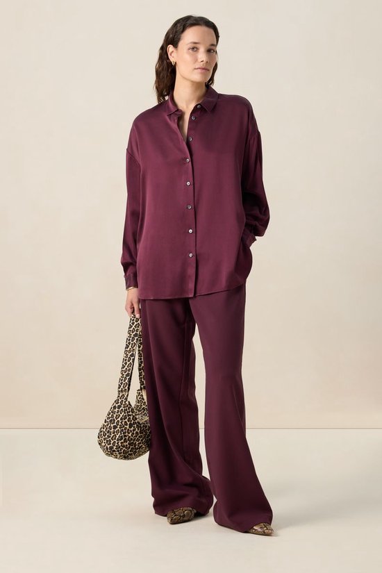 Donkerrode Zijden Blouse