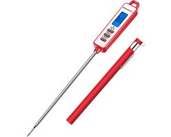 ThermoPro TP01H Vleesthermometer – Instant Read Keukenthermometer – Meetresultaat in 4-6 sec – ±0,5 °C Nauwkeurig – Lange RVS Sonde 13,5 cm – Verlicht LCD Display – Magneet – Voor BBQ, Oven, Frituren en Bakken
