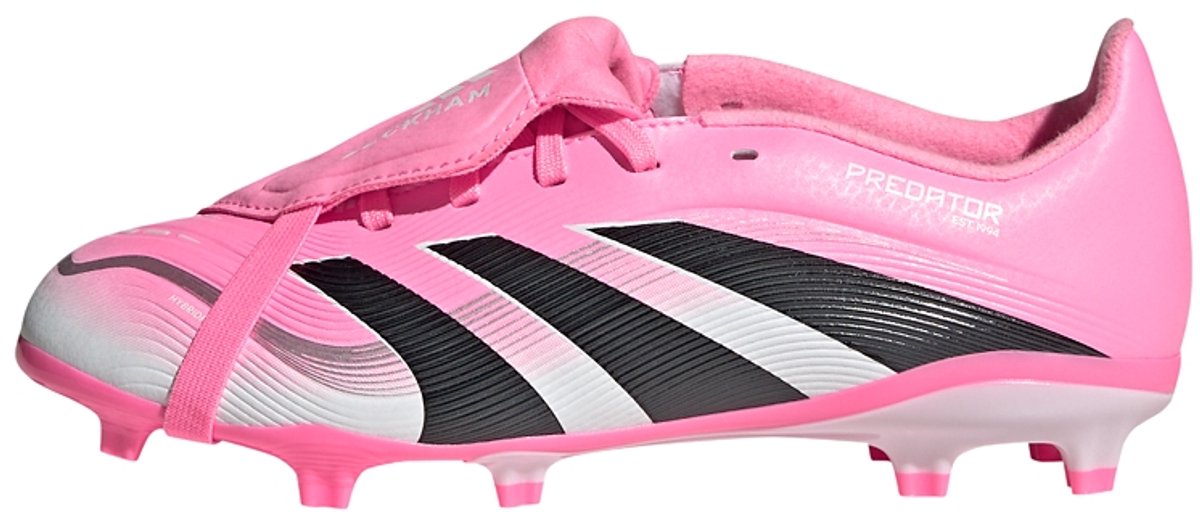 Roze adidas Predator League voetbalschoenen voor kinderen met 3D-textuur en omgeslagen tong, geschikt voor firm en multi g...