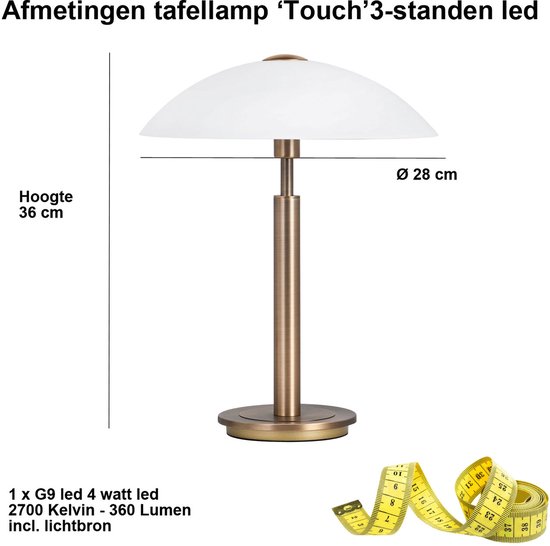 Lampe de table 'Touch' grande bronze