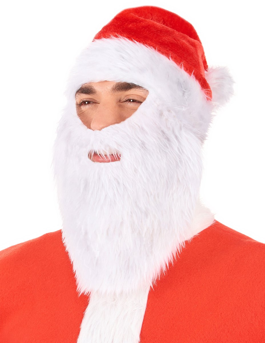 Kerstman Baardstel Deluxe Wit - De verkleedzolder, voor al uw feestartikelen, accessoires, verhuur en verkoop van kleding, feestkleding en kostuums voor uw themafeest of gala