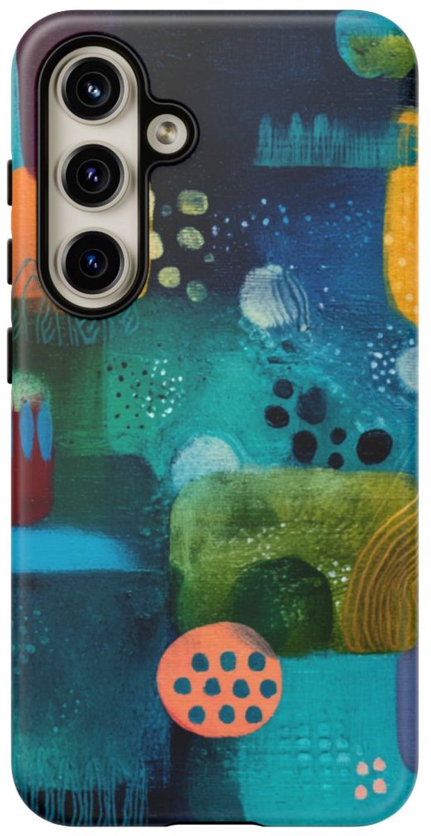 Kleurrijke Abstracte Geometrische Kunst – Telefoonhoesje Geschikt voor Galaxy S24