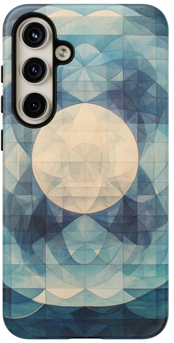 Geometrisch Kleurenspel van Zee en Maan – Telefoonhoesje Geschikt voor Galaxy S24 Plus