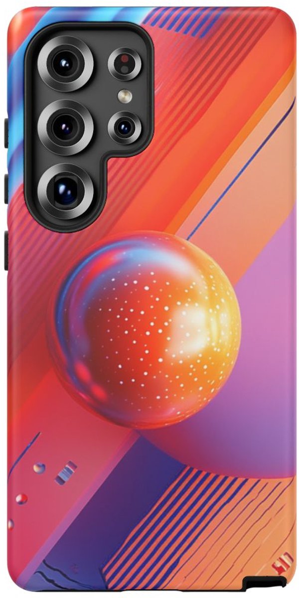 Abstracte Kleurrijke Bollen en Strepen – Telefoonhoesje Geschikt voor Galaxy S25 Ultra