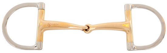 BR Mors simple barre en D cassé Soft Contact 16 mm Ø 65 X 50 mm 13,5 Argent/ Or