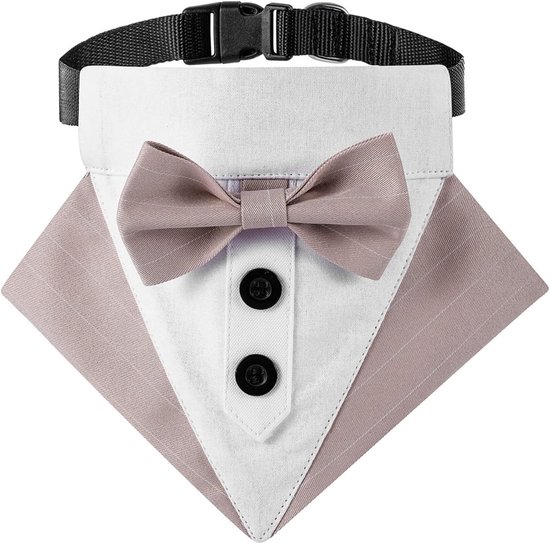 URROMA 1 stuk hond smoking bandana kraag, verstelbare huisdier elegante vlinderdas kraag, hond formele bruiloft verjaardag party accessoires voor middelgrote grote honden, L