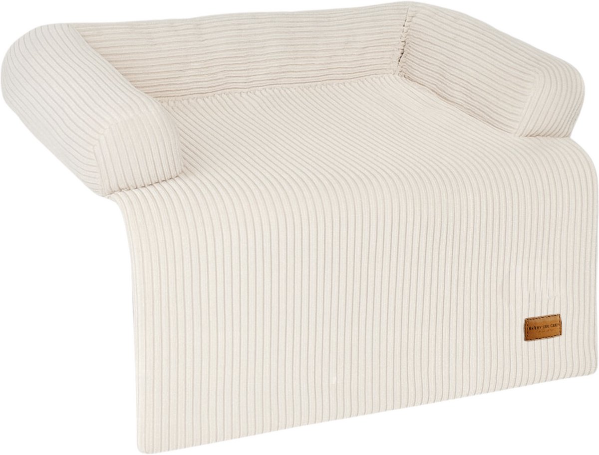 By Cee Cee Origineel Hondendeken Bank – Hondenkleed Bank - Hondenmand - Premium - Volledig Afritsbaar -Ribstof - Off-white Beige - 90x90 - Maat M - Lynn