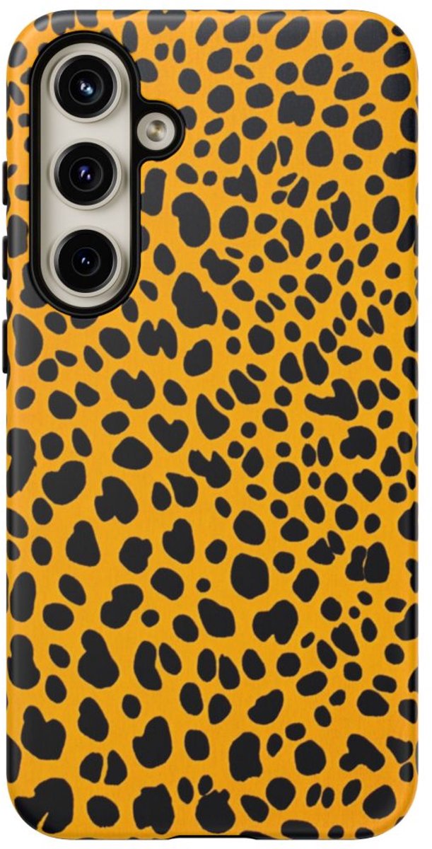 Zwart-Oranje Abstract Dierenprint – Telefoonhoesje Geschikt voor Galaxy S24 Plus