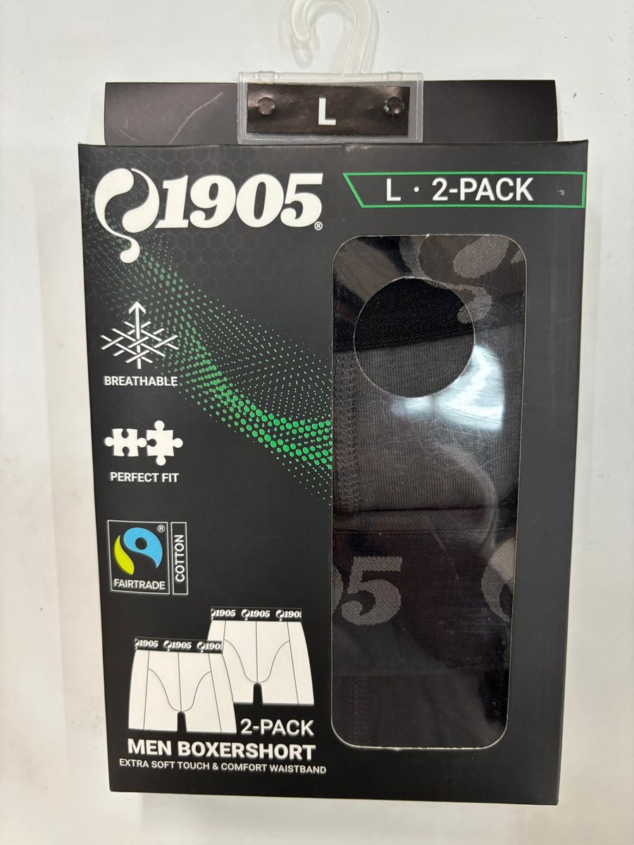 2 stuks Q1905-Quick Heren boxershot- Zwart-Grijs-M