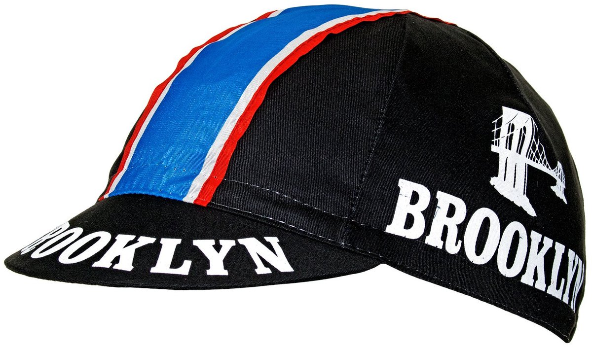 Retro Koerspet Brooklyn Black / Fietspetje Zwart Blauw
