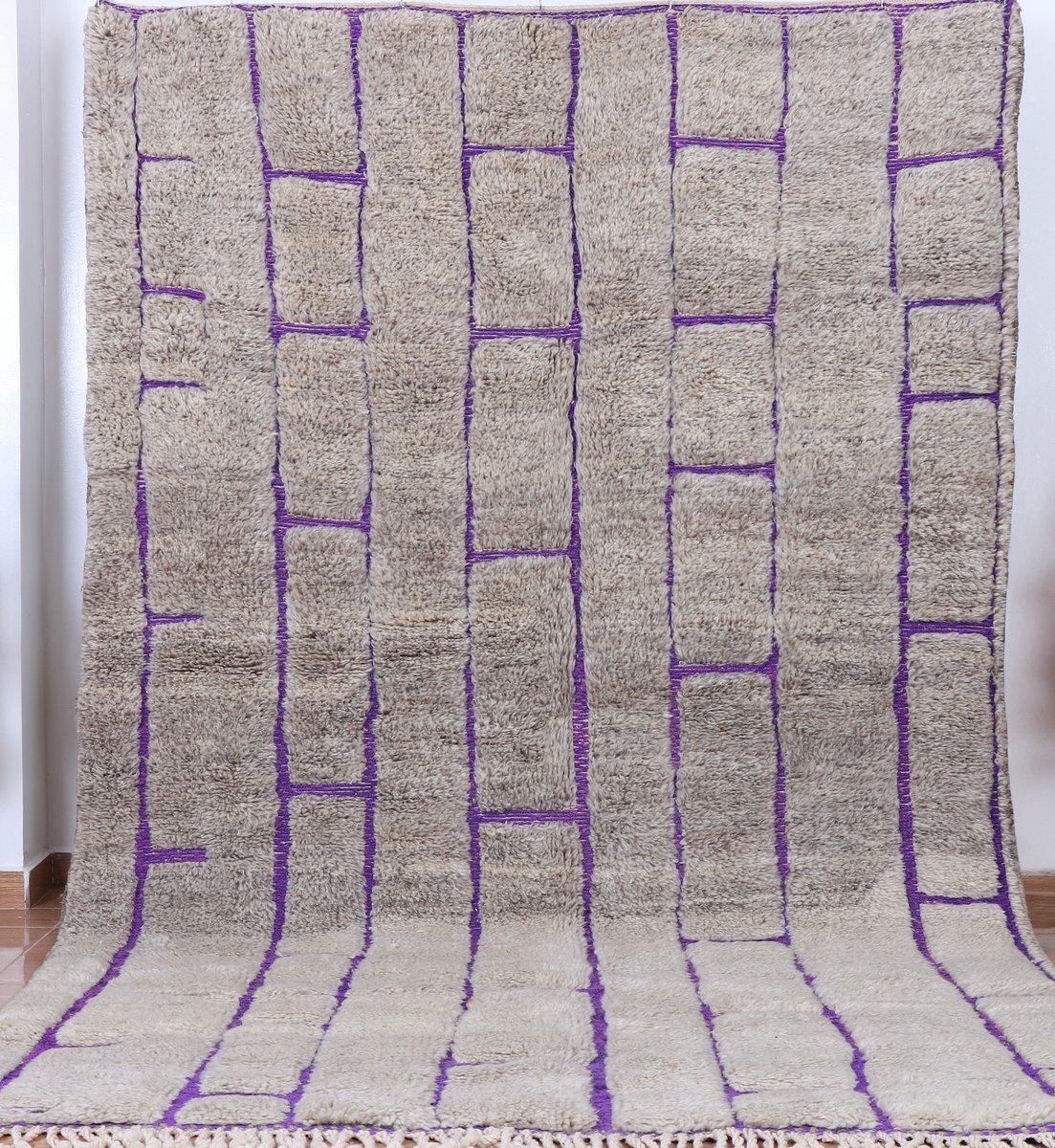 Vloerkleed Beni Mrirt - Marokkaans Vloerkleed - 280 x 175 cm - Handgemaakt & Uniek - Gemaakt van 100% wol - Hoogpolig Berber Vloerkleed