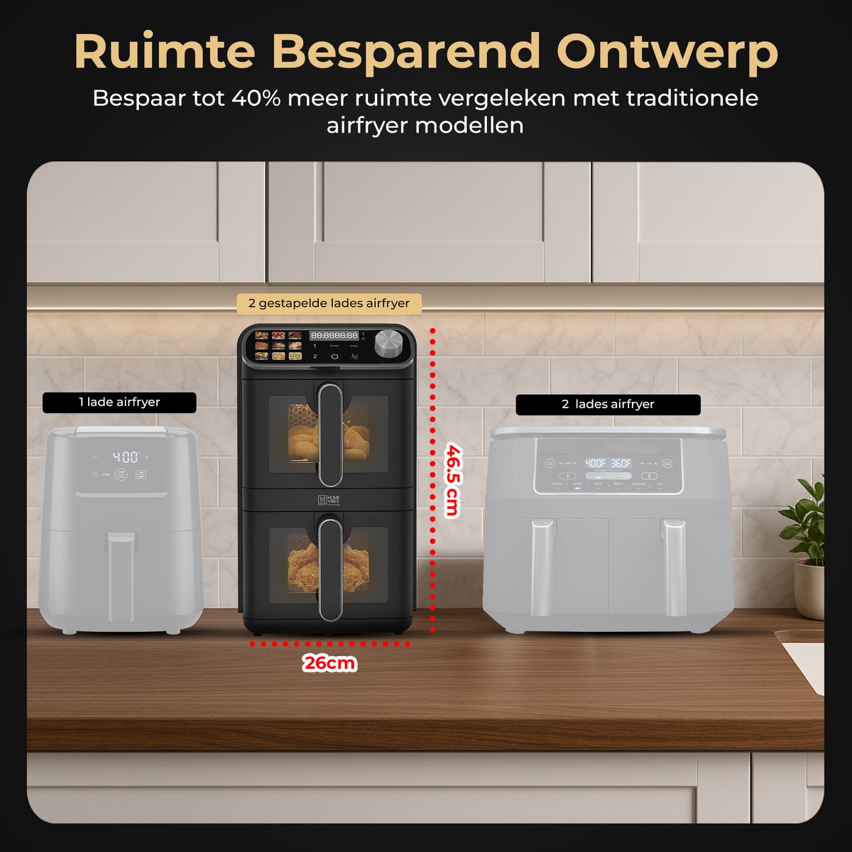 Home Vibes Airfryer XXL - Dubbele Laden thumbnail 6