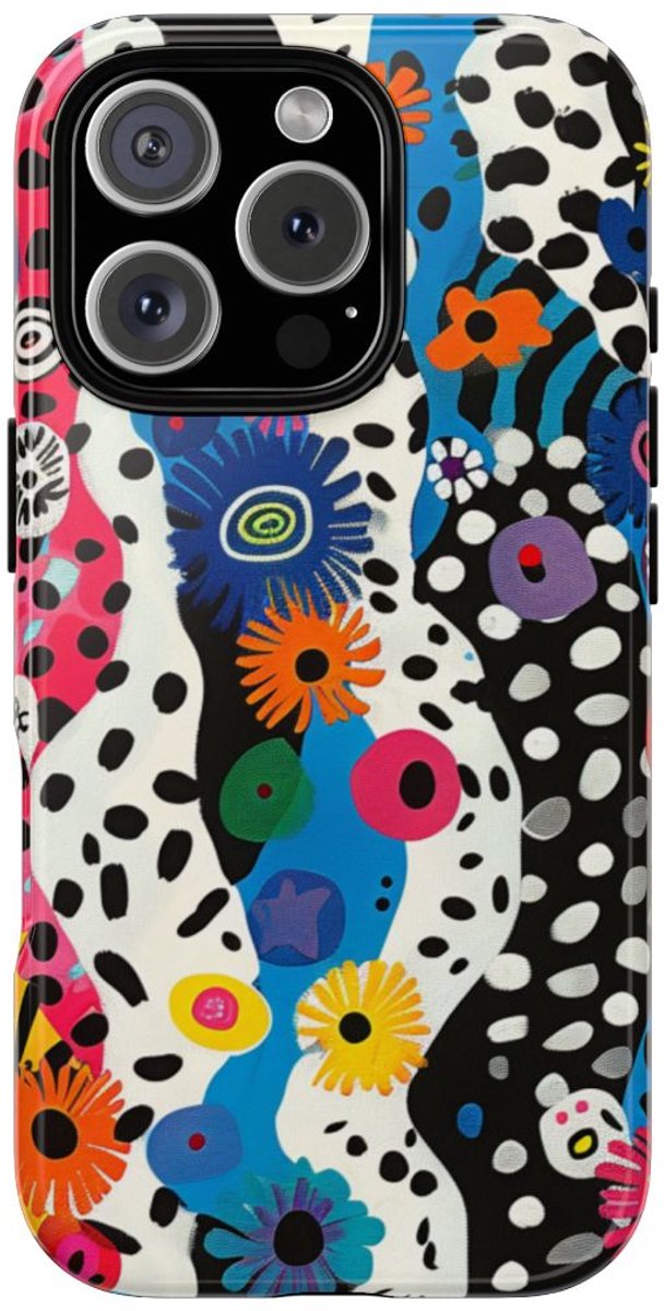 Kleurrijk Abstract Bloemen-Zebra Patroon – Telefoonhoesje Geschikt voor iPhone 16 Pro