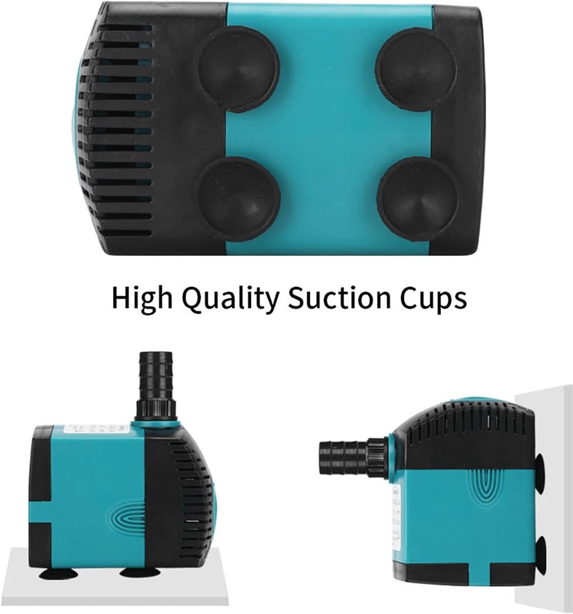 Mini Waterpomp 10W - Met zuignap en waterpijp - Ultra Stille Dompelpomp 600L/u - Aquarium Waterpomp - Vijverpomp - Fonteinpomp - Maximale Opvoerhoogte 1,2 m - Met 1,5 m netsnoer, 2 sproeiers - Voor Aquaria, Fonteinen, Beelden, Hydrocultuur, Vijvers – foto 3