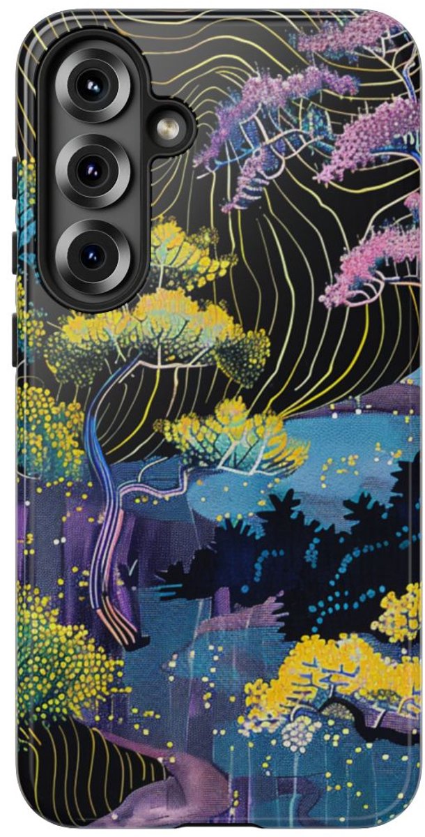 Kleurrijk Abstract Boomlandschap – Telefoonhoesje Geschikt voor Samsung Galaxy S25 Plus