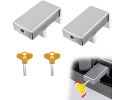 Raamvastzetter - Raamstopper - Deur- en Raambevestiging - Raamslot - Window lock - Raam Blocker - Inbraak - Slot - Schuifraam - 2 stuks - Eenvoudig te Installeren - Schuifdeur stopper - Schuifraam - Inbraak - Slot - Beveiliging