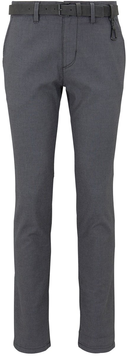 Tom Tailor Denim - Chino met rechte pijpen en riem - Maat 32/34 - anthra dobby yarn dye