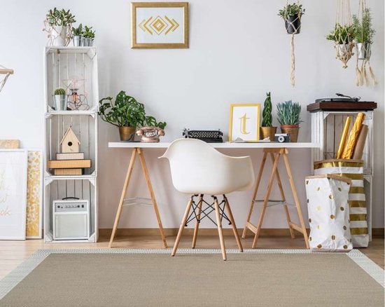 Storesdeco Premium vinyl vloerkleed, antislip, binnen/buiten - beige Wit, 60 x 90 cm — afbeelding 3
