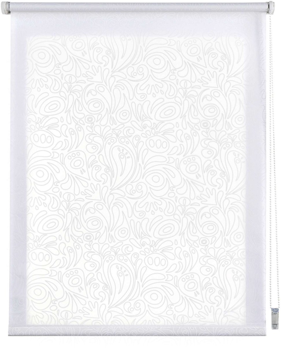 Storesdeco Rolgordijnen met patroon, doorschijnend met witte golven, 75x180 cm White