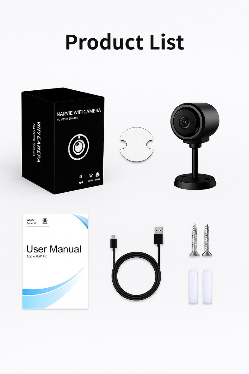 Narvie C1 Beveiligingscamera – 1080P HD IP Camera – Wifi – Nachtzicht – Bewegingsdetectie – Binnen/Buiten – foto 8