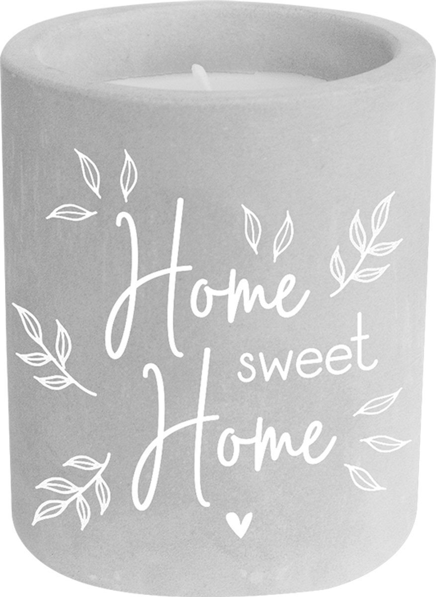 - Kaarsje home sweet home - 6,5x6,5x8 cm - Cement