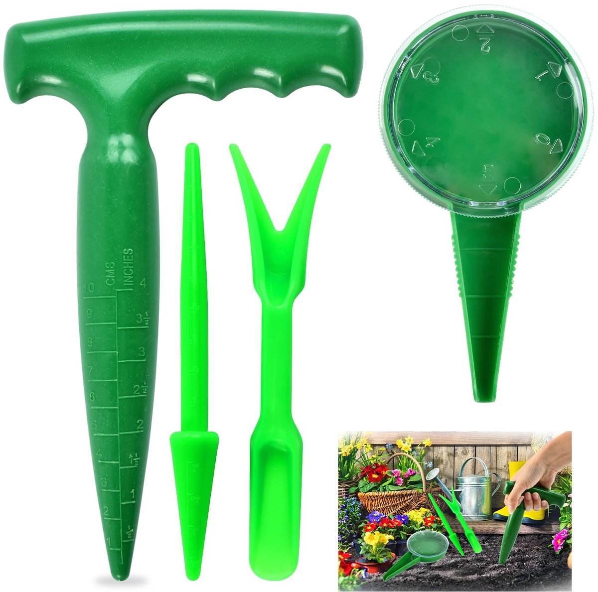 Ibenzoa® Complete Tuinset voor Planten en Zaaien: 4-delige Set voor Bloembollen en Groenten