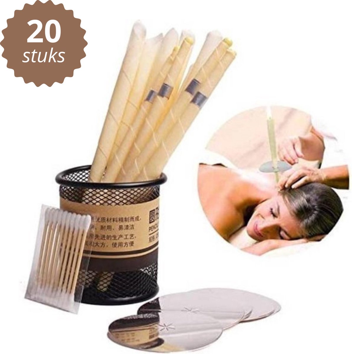 Goedkoopste 20 Stuks Oorkaarsen Set met Beschermfilter - Oorreiniger - Oorsmeer verwijderaar - Natuurlijke Bijenwas - Ear Wax Cleaner en Oorreiniger - Ontspanning en Verzorging