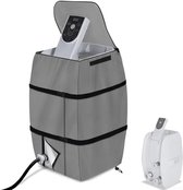 Hoes voor de verwarmingspomp van een hottub - Waterdichte isolatiehoes van 420D Oxford-doek met aluminiumfolie - Opblaasbare hottub-verwarmingspomp - Met rits en tape - Eenvoudig te installeren - (grijs, vierkant)