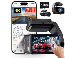 Redtiger F4 Pro 4K Touch Wifi Gps 2CH 128gb dashcam - Sony Starvis 2 sensor - 2,2 inch touchscreen Lcd - Wifi - Gps - Parkeermodus - 4K + Full HD resolutie - 128gb Micro SD kaart - dashcam voor auto