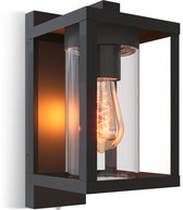 Calex LED Wandlamp Naples - E27 – IP44 Spatwaterdicht – Zwart - Dag/Nacht sensor - Aluminium – Industrieel – Modern