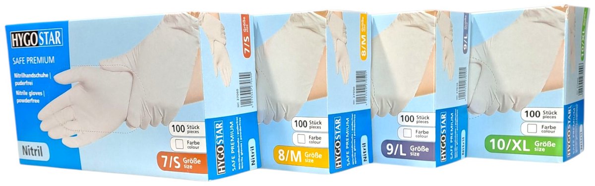 Goedkoopste Nitril wegwerp handschoenen Safe Premium - sterke kwaliteit - wit - poedervrij maat M - 100 stuks