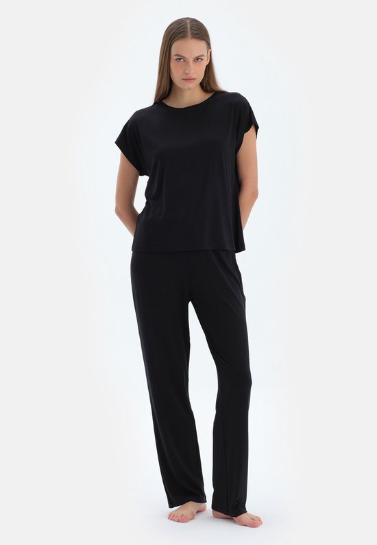 Dagi Pyjamaset met Korte Mouwen, Boothals en Broek met Normale Taille