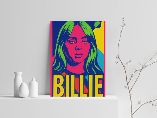 Billie Eilish Poster - Muziek Posters - Teksten - Quote - Pop Art - Metalen Wandbord - Met Ophangsysteem - 3mm Aluminium Dibond - DBS6416WV - Formaat 50 x 70cm