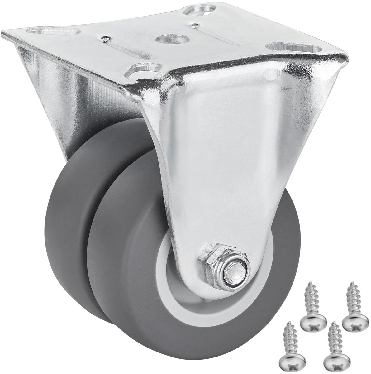 SOTECH Meubelwiel (Ø 50 mm - Draagvermogen 100 kg - Montageplaat: 60 x 60 mm) Wielen voor zwaar gebruik