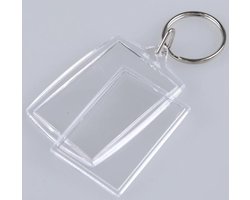 Lege Foto Sleutelhangers – 1 Stuk | Transparant Acryl – 3,2 x 4,0 cm | Dubbelzijdige Mini Fotolijst Sleutelhangers voor DIY, Cadeaus & Herinneringen