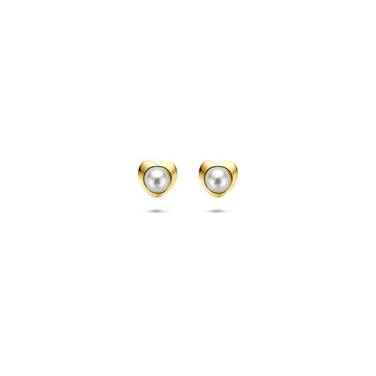 Boucles D'oreilles Or Jaune 14 Carats Avec Perles - Longueur 4,5 Cm, 1,9 G, Occasion