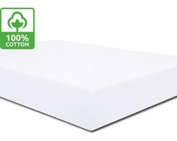 Hoeslaken 140x200 - 100% Katoen - Hoekhoogte 30cm - Hotel - Wit