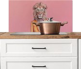 Spatscherm keuken 90x45 cm - Kookplaat achterwand Leeuw - Pak - Geruit - Bril - Muurbeschermer - Spatwand fornuis - Hoogwaardig aluminium