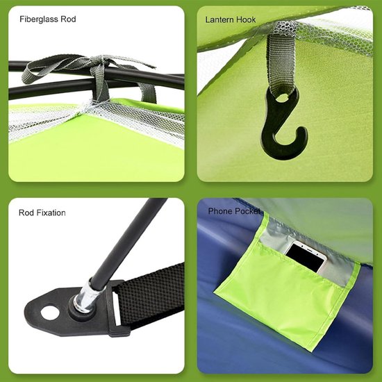 Tent voor 2 personen - Waterdichte kampeertent - Buitentent - Kampeertent voor op het strand - Tent voor wandelen en wildkamperen — afbeelding 2
